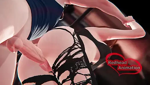 Olahraga di gym berambut merah