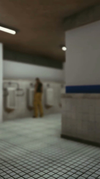 Men's Room. Asian Woman Wanted to Swallow a Stranger's Big Black Cock in the Toilet After Urinating. Emptie41