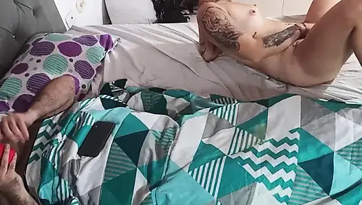 I masturbate my vagina in front of my husband.