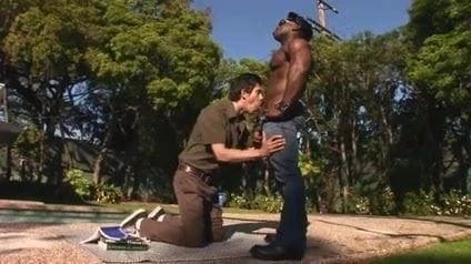 かわいい白人男がbbdに犯される