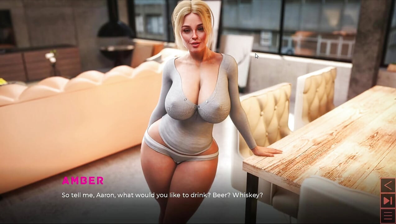 the synthetic fucking milf amber  in sofa cowgirl, big tits big ass