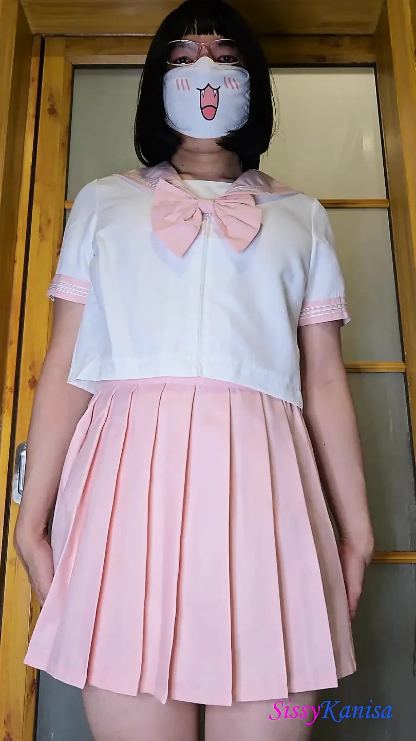 Sissy Kanisa's Fitting Room: Prova på Pink Seifuku (japansk Sailor College Uniform)