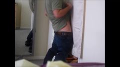 Straight Stud Unloads After Work.  A Glory Hole Video.