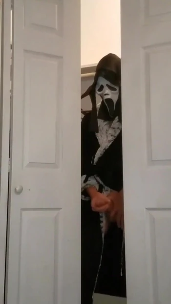 Captivating moment from "Step Step Son Spies On Aunt For Halloween Prank"