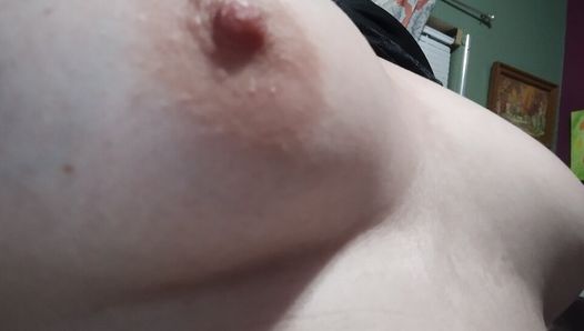 Lubricating my nipples with my own pussy juices
