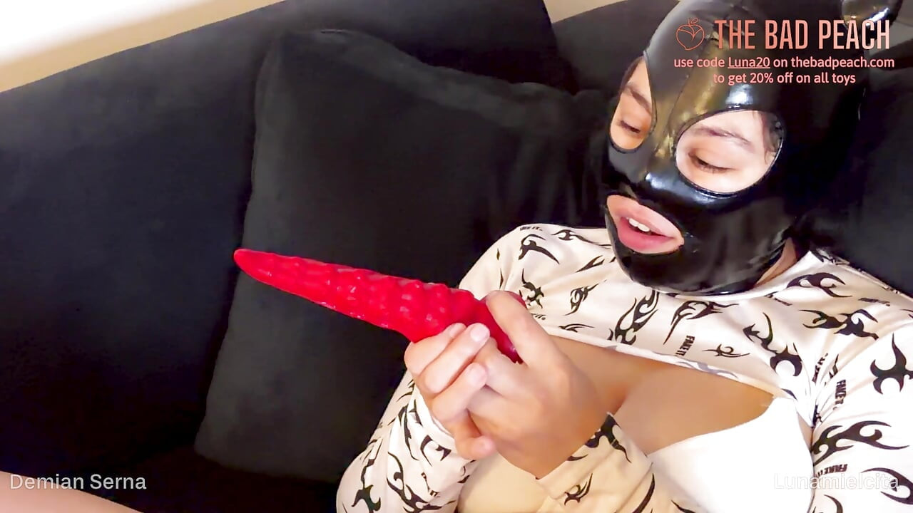 Anal play with my The Bad Peach toy - It goes so deep!