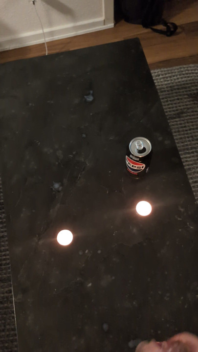 Cum shot over table