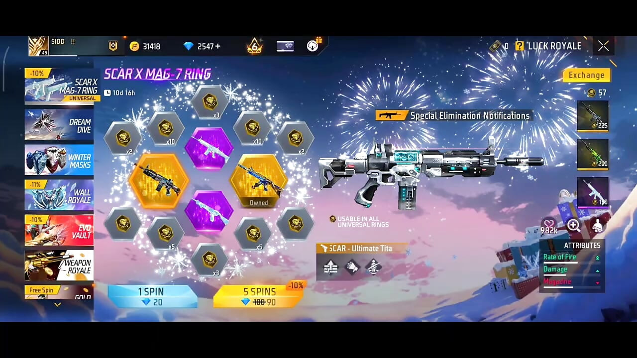 Специальное событие с кольцом возвращения Titan Scar