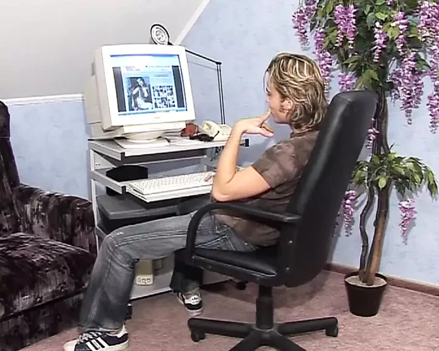 Blonde German granny fucks younger stud