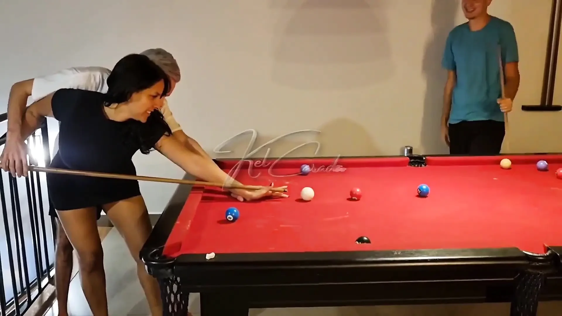 The Hot Girls Wanted to Learn How to Play Pool and Ended up Getting a Dick