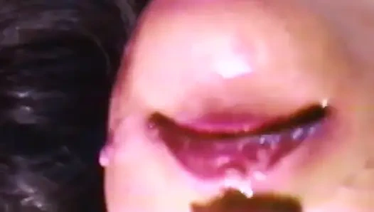 Vintage 90's Indian Starlet Nadia Nyce laps up thick cum