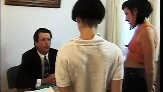 Stud fucks two horny skanks who do anal indoors during threesome