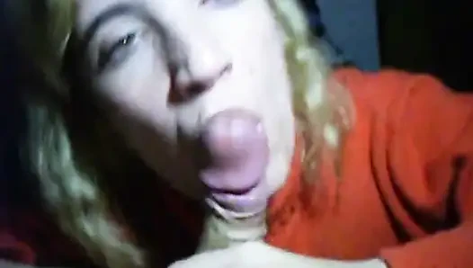 Teen Wife gives blowjob and gets cumshot in mouth and swallows