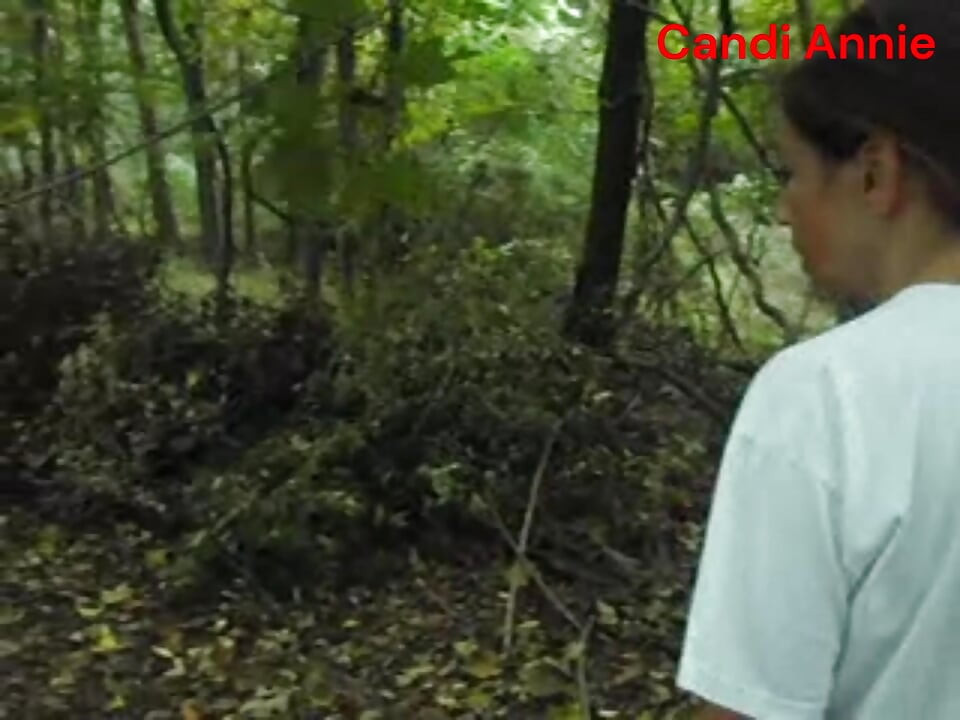 For Coffee Break Sexy Slut Candi Annie Fucks Co-worker POV style in the Woods!