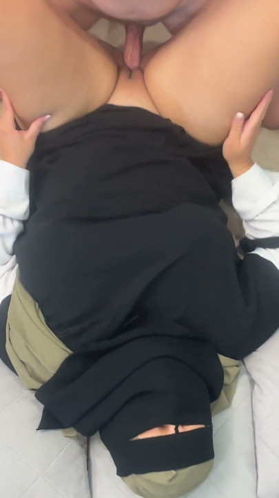 Sexy wife in a hijab has sex with her husband and gets creampied in her pussy | Clip 1