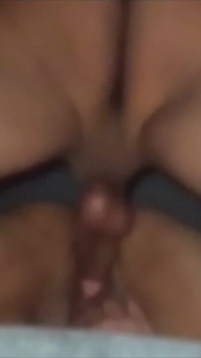 Cuckold watching from below the big dick widening his wife