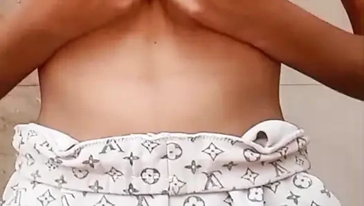 Desi Girl Pressing Her Soft Boobs