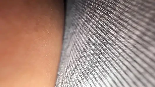 Young girl long nails mastrurbation under the sheet