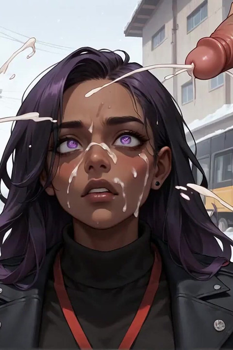 La meilleure baise d’ébène dans une rue enneigée ! le plaisir de la reine aux cheveux violets dans la black XXX.