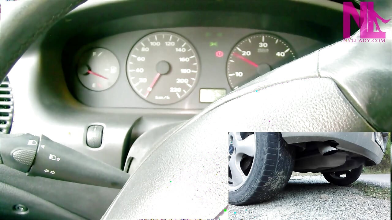 Reckless Revving Play Punishing My Car in Black Suede Sharp Heeled Louboutins