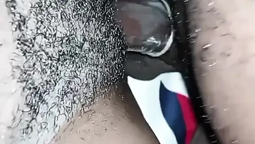 African Queen Sucks and Fucks Step Dad With Cum in Pussy