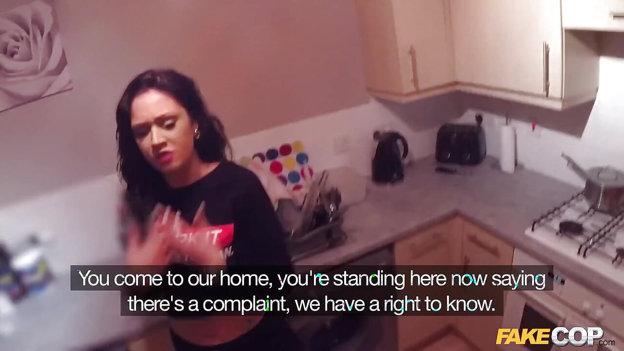 Fake Cop - Sasha Kas & Channel Get Into a Heated Dispute but Quickly Settle When a Fake Cop Joins for a 3some