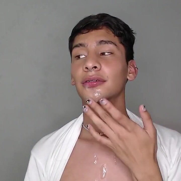 I Want to Give You This Beautiful Cum but by Accident I Fell Into My Mouth and It Tasted Bitter, in the End I Liked the Taste