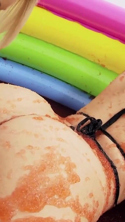 Two sexy lesbians are rolling in the mud pool and having some soft BDSM action | Clip 3