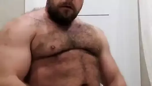 Hairy Bear Daddy Jacking Off