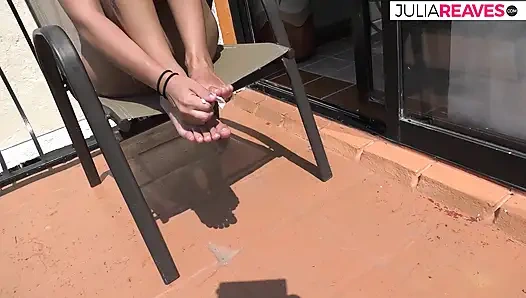 Brown feet to get hot he sprayed me on it