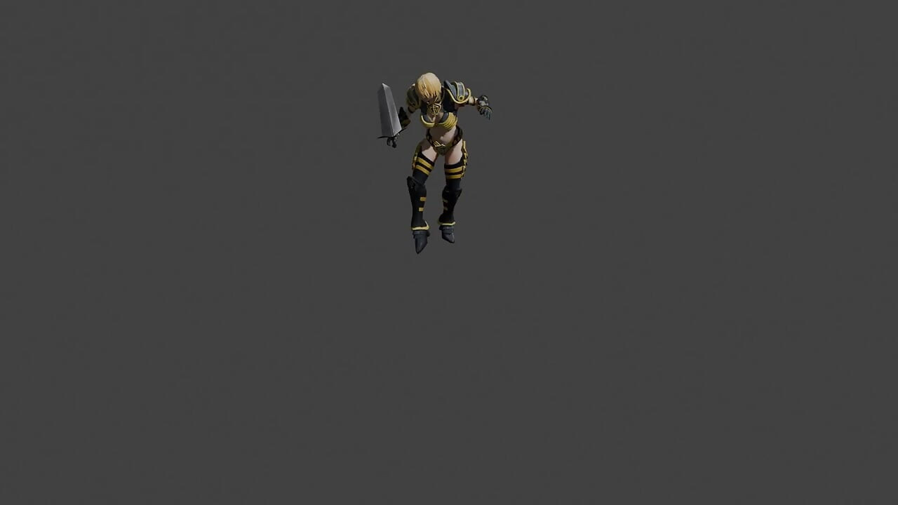 a girl dancing with sword
