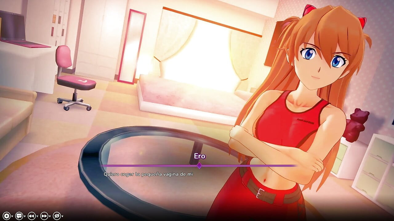 Fantasi hentaiku - ngentot memek sempit adik tiri evangelion di kamarnya