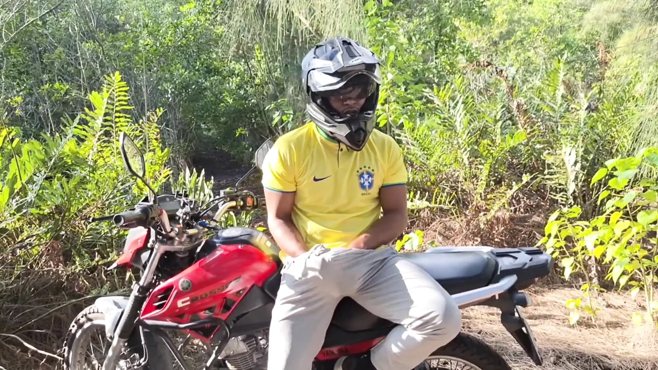 Stepfather Barbudo - the Deviation of the Motorcycle Courier Intense Sex in the Woods.
