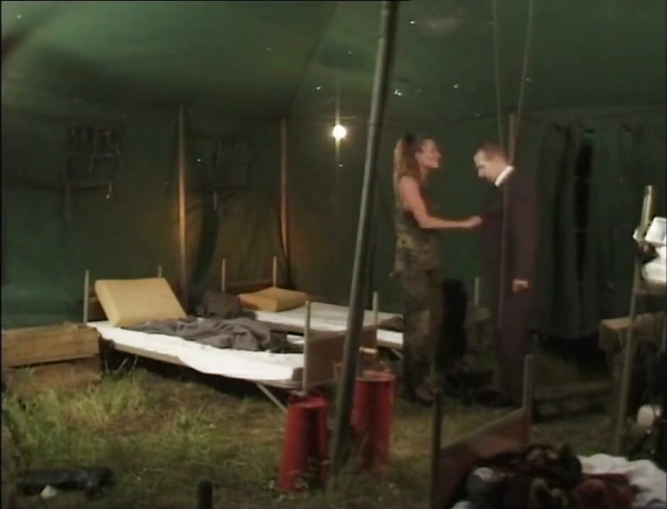 Brunette Horny Military Slut Suck a Big Hard Cock of Her Boss