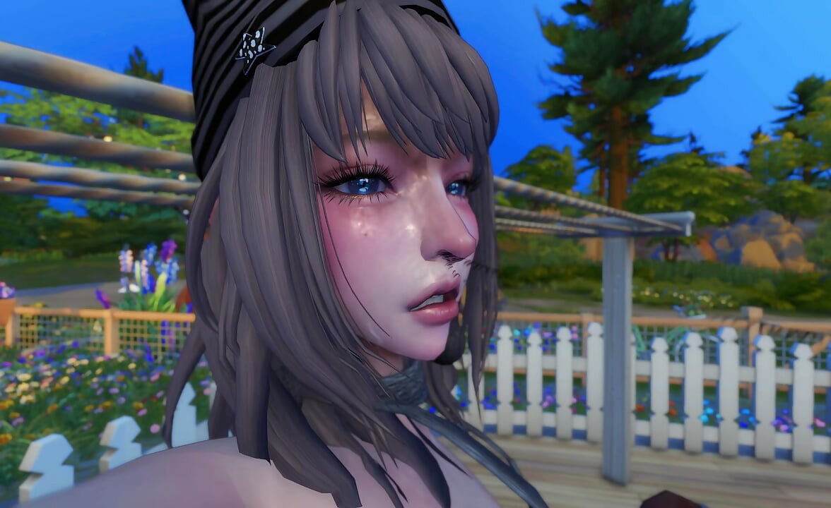 Sims 4 3D - Romantic Afternoon in the Backyard with Asian Couple