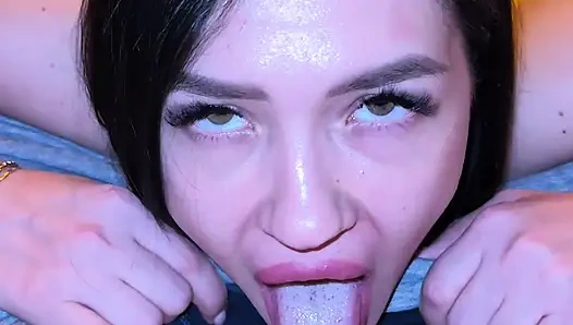 very hot mouth and eye-contact