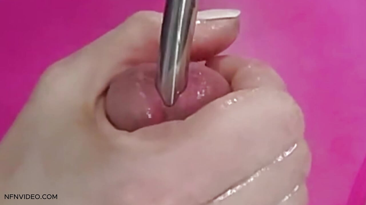 主人粉色自上而下尿道探测