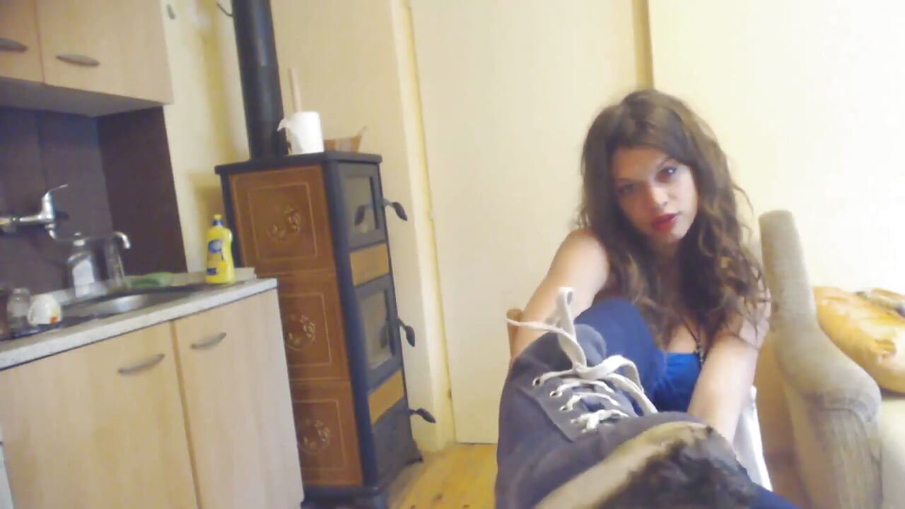 Teen goddess wants you to clean her dirty sneakers