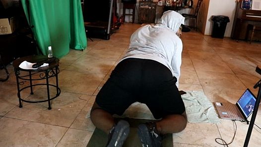 Preview: Stretching out my asshole After A Run, Never forget to stretch