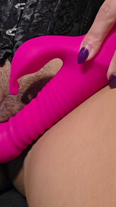Fucking my tight pussy until I cum on my vibrator | Clip 1