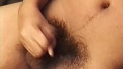Small Asian amateur jerking his stiff little cock off