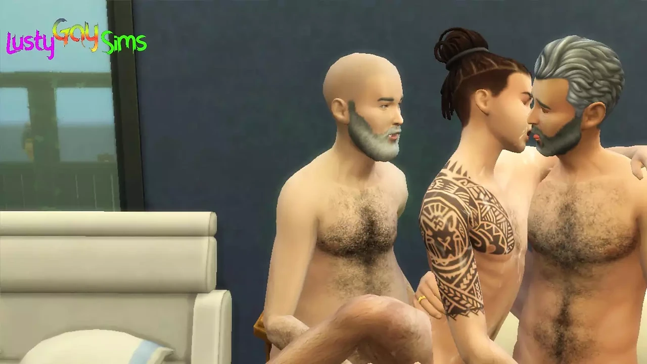 Two Granpa Vs Young Boy - Two Old Couple Celebrate Their Anniversary , Gay Threesome