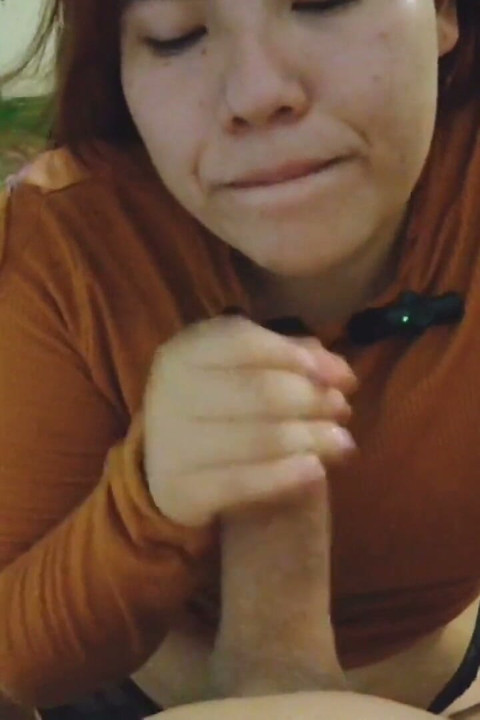 Redhead Thirsty for Cum Sucks My Cock While Her Parents Are in the Kitchen (they Discover Us)