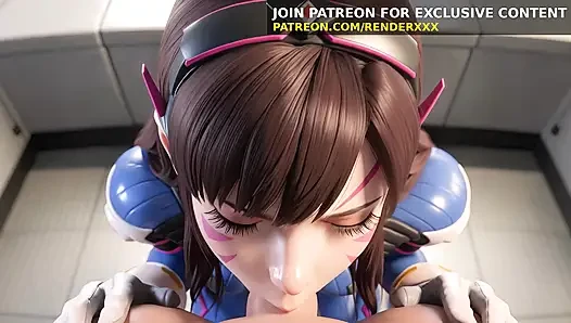 Hentai 3D-zusammenstellung - mai casino sex, Akali tittenjob, Tifa Cowgirl und D.Va blowjob