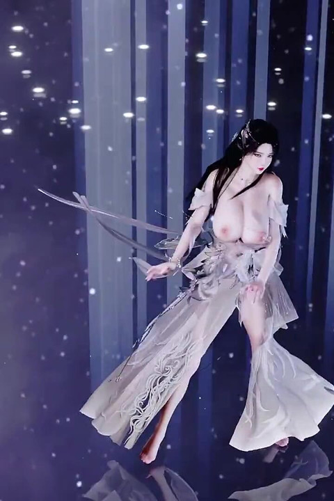 Estilo antigo Hanfu - apelo erótico, balançando os peitos nus