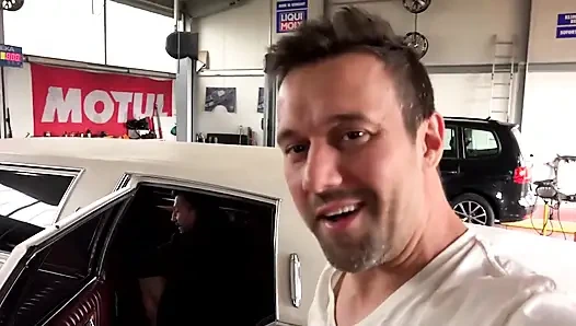 Big boobs tattooed girl fucking masturbating in the limousine