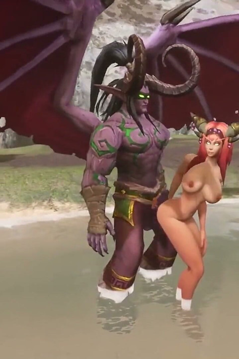 Illidan Stormrage stand lift và carry fucks a hot redhead elf - Warcraft parody
