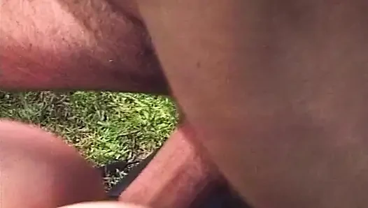 Reife blonde MILf weit im freien gedehnt, hardcore-hämmern