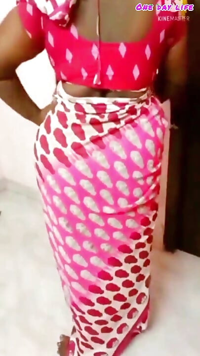 A cuckold husband admires the beauty of his sexy Desi wife after asking her to wear a saree.
