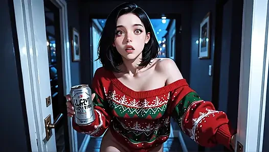 Lonely MILF Gets Her Christmas Wish from Santa While Husband's Away